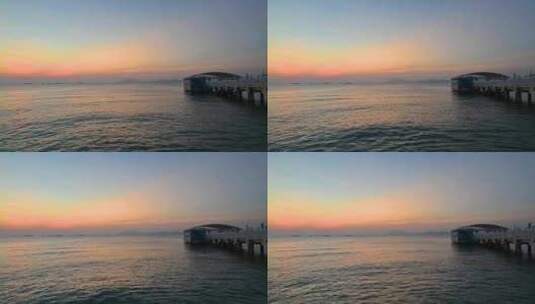 海南三亚傍晚海边夕阳晚霞海浪高清在线视频素材下载