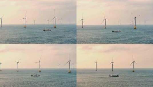 海上风力发电4K素材6高清在线视频素材下载