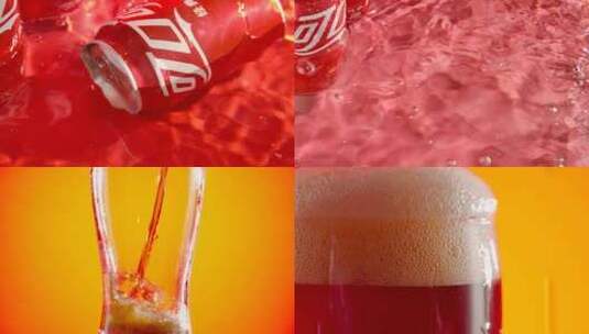 易拉罐汽水可乐汽水气泡夏日汽水清凉饮品高清在线视频素材下载