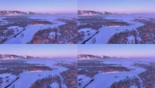 伊敏河冬季风光高清在线视频素材下载