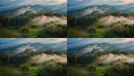 山林森林山川山脉云雾风景高清在线视频素材下载
