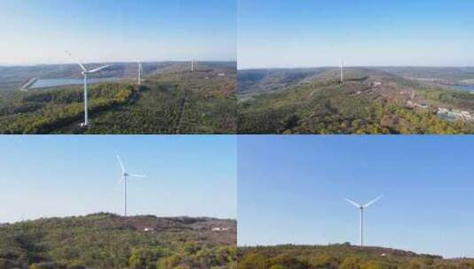 自然风景止马岭风景区风轮机新能源发电航拍高清在线视频素材下载