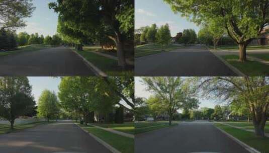 美丽的春日，美国郊区街道的POV镜头高清在线视频素材下载