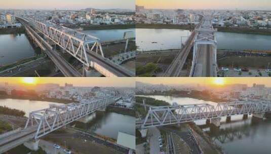 日系火车高架桥高清在线视频素材下载