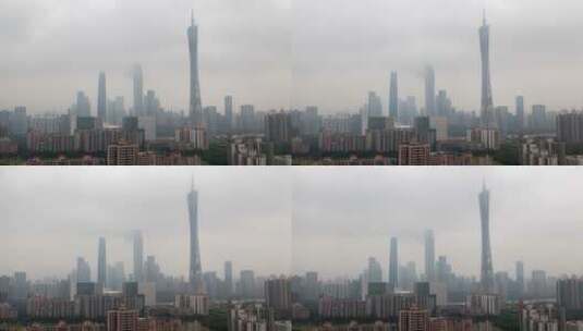 乌云密布的广州城市高清在线视频素材下载