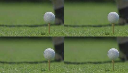 高尔夫球被击中发球台高清在线视频素材下载