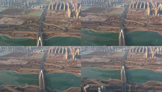 高空中的太原摄乐桥高清在线视频素材下载