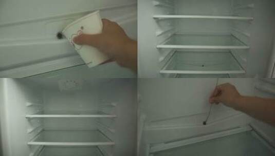 【镜头合集】清理冰箱排水口高清在线视频素材下载
