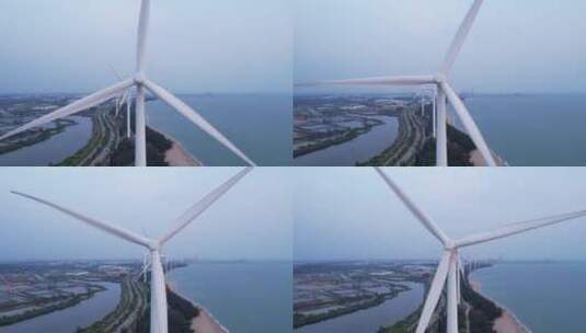 海边风力大风车环绕高清在线视频素材下载