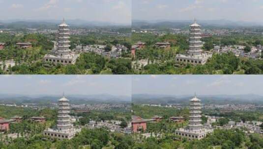 航拍贵阳著名旅游景点大兴国寺大善塔高清在线视频素材下载