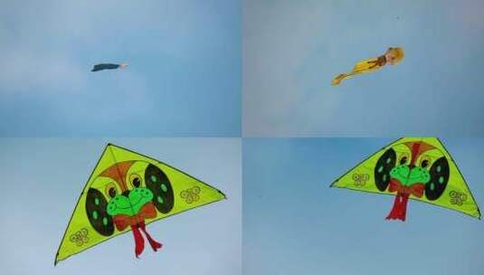 风筝视频蓝天下飞扬的各式风筝高清在线视频素材下载