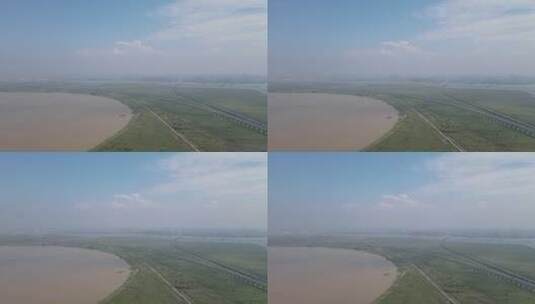 湖南岳阳洞庭湖风光航拍高清在线视频素材下载