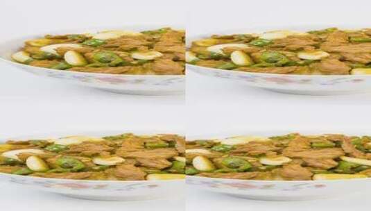 大蒜炒肉家常菜4k实拍高清在线视频素材下载