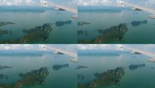 从飞机上俯瞰山脉和海洋高清在线视频素材下载