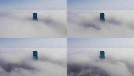 长沙航拍ifs平流雾延时高清在线视频素材下载