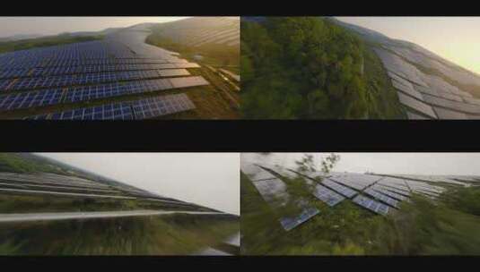 航拍万亩太阳能光伏面板高清在线视频素材下载