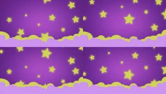 星星掉落紫色卡通背景高清在线视频素材下载