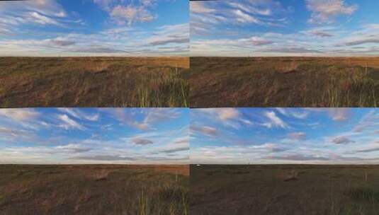 夏天草原上的日落延时高清在线视频素材下载