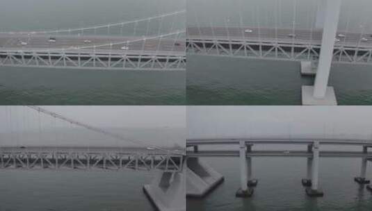 大连星海大桥夜景航拍高清在线视频素材下载