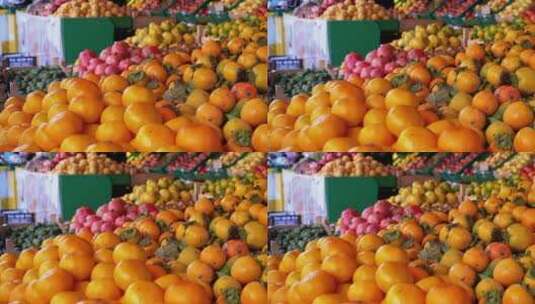 街市上的各种水果高清在线视频素材下载