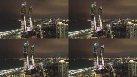 福建 厦门 世贸海峡双子大厦高清在线视频素材下载