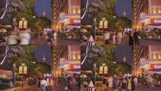 成都香香巷夜景延时高清在线视频素材下载
