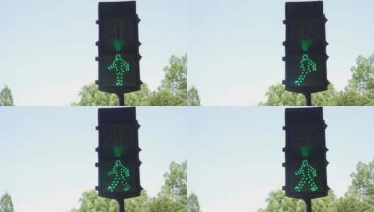 行人通行绿灯高清在线视频素材下载