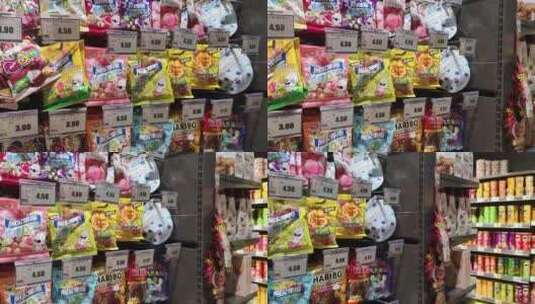 超市零食货架第一视角高清在线视频素材下载
