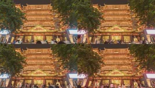 广州大佛寺延时夜景高清在线视频素材下载