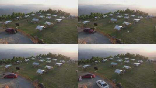 日落下的露营基地延时高清在线视频素材下载