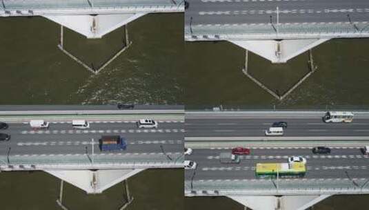 城市公路交通车流航拍高清在线视频素材下载