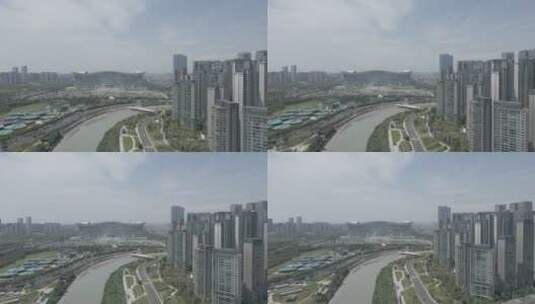 成都环球中心 成都金融 现代化 城市景观高清在线视频素材下载