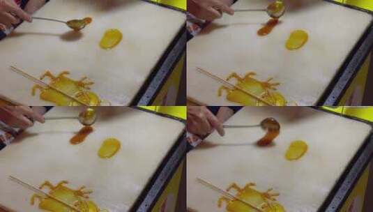 糖画手艺人高清在线视频素材下载