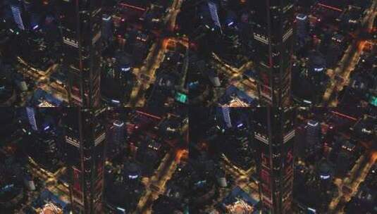 平安大厦夜景航拍镜头高清在线视频素材下载