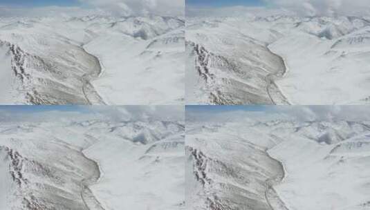 航拍西藏那曲比如县夏拉雪山风景高清在线视频素材下载