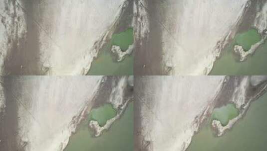 干涸的洞庭湖航拍视频高清在线视频素材下载