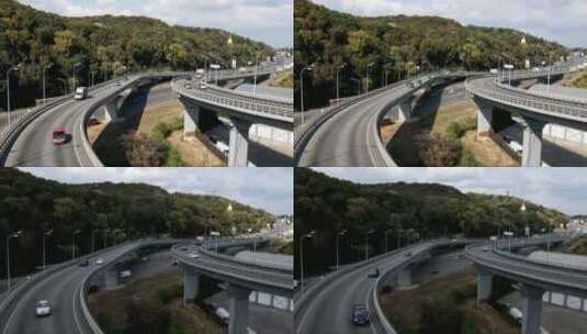 高速公路上的高峰时段交通高清在线视频素材下载