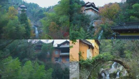 浙江天台山古方广寺和中方广寺4K视频素材高清在线视频素材下载