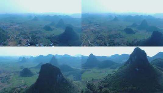 4K航拍广西柳州少数民族农村山水高清在线视频素材下载