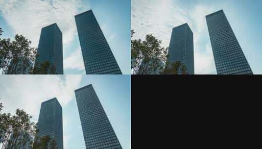 8K城市企业大厦企业宣传延时屹立云端高清在线视频素材下载