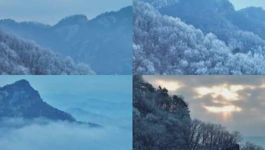 宽甸大牛沟冬季高清航拍大气风景4K高清在线视频素材下载