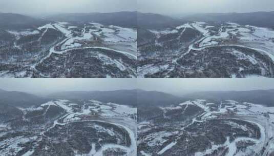 冬季山区湿地雪景风光高清在线视频素材下载