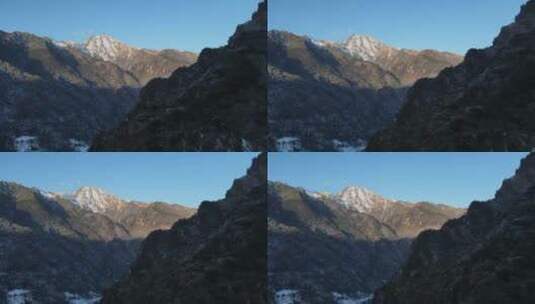 航拍冬季山脉高清在线视频素材下载