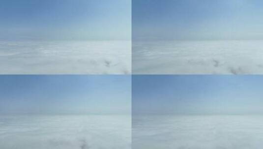 云层之上的飞机高空云海航拍蓝天白云风光高清在线视频素材下载