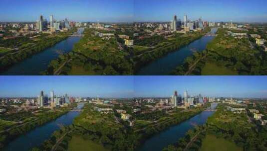 无人机拍摄城市风景高清在线视频素材下载