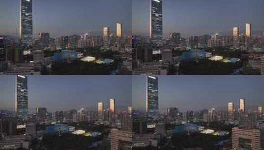 4K深圳南山区科技园夜景航拍高清在线视频素材下载