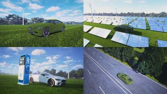 新能源 新能源汽车  绿色发展  电动汽车高清在线视频素材下载