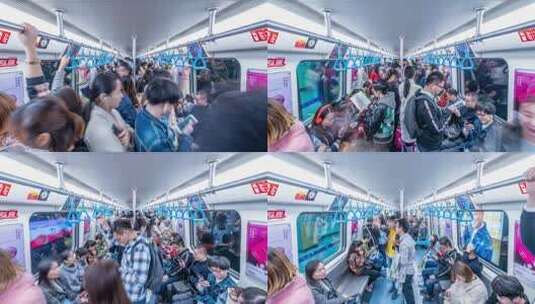 成都地铁2号线天府广场站人来人往高清在线视频素材下载