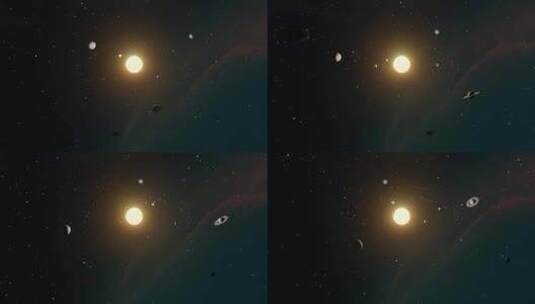 宇宙太阳系三维特效动画高清在线视频素材下载