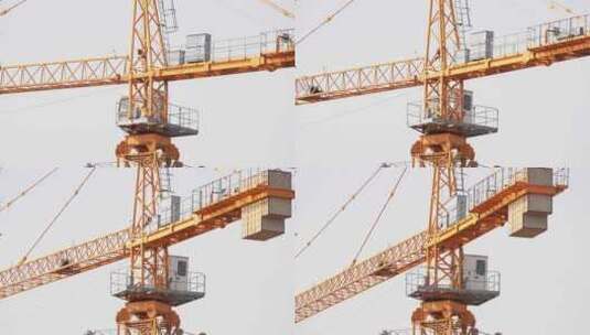 建筑工地起重机塔吊高清在线视频素材下载